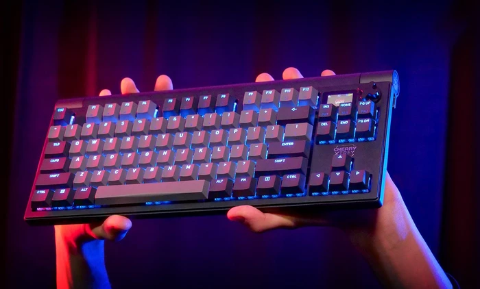 Cherry MX 8.3 TKL Wireless, Starfall Grey, grau/schwarz, MX2A RGB RED, USB/Bluetooth, DE