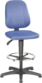 Bimos Unitec 3 Arbeitsdrehstuhl mit Gleiter und Fußring, Stoff, blau
