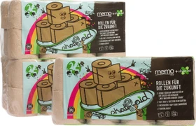 memolife memo + skate-aid Rollen für die Zukunft Recycling-Toilettenpapier 3-lagig braun, 56 Rollen