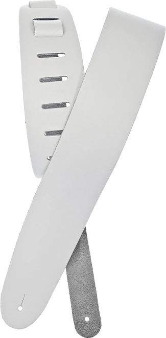 D'Addario Basic Leather Guitar Strap White