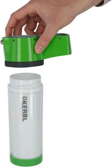 Kerbl Kleintiertränke, beheizbar, 20.5x14x7.5cm, 330ml, weiß/grün