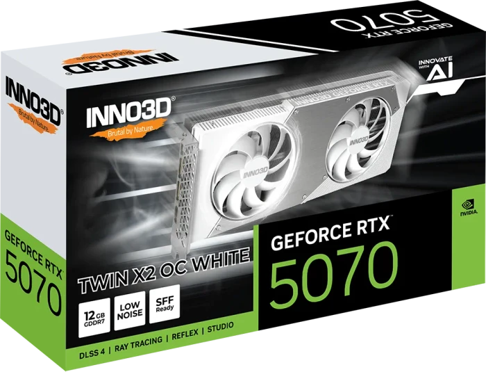 INNO3D GeForce RTX 5070 Twin X2 OC White, 12GB GDDR7, HDMI, 3x DP