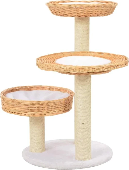 vidaXL Katzen-Kratzbaum Sisal Natürliches Weidenholz, beige