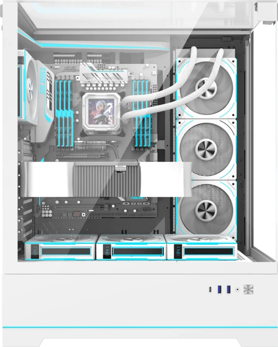 DarkFlash DY450L Pro White, Glasfenster