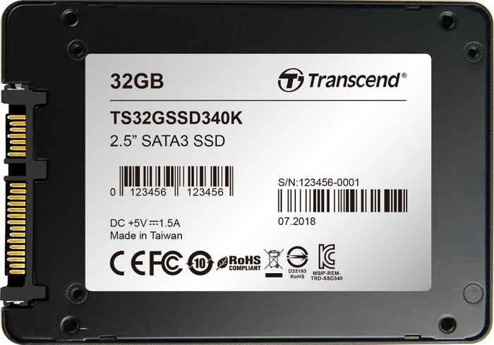 Transcend SSD340K 32GB, 2.5" / SATA 6Gb/s