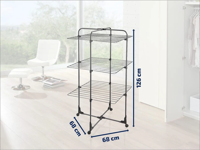 Leifheit Classic Tower 270 BLACK Turm-Wäscheständer, 27m