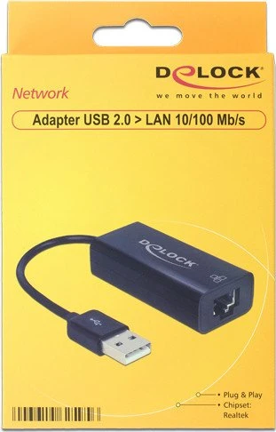 DeLOCK RJ-45 LAN-Adapter, USB-A 2.0 [Stecker]