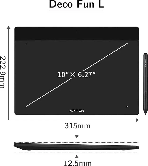 XP-Pen Deco Fun L, Classic Black