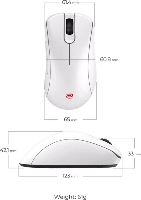 BenQ Zowie EC2-DW 4K Wireless mit Ladestation, Glossy White Edition, USB