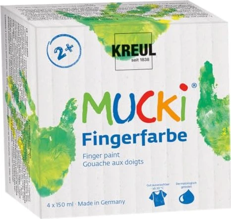 Kreul Mucki Fingerfarbe Set 4 Stück 150ml