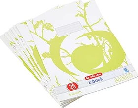 Herlitz x.book Recycling Schulheft, A4, Lineatur 25, 16 Blatt, 10er-Pack
