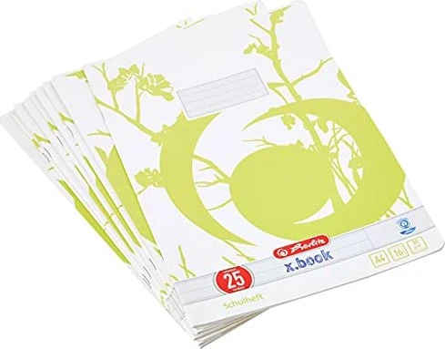 Herlitz x.book Recycling Schulheft, A4, Lineatur 25, 16 Blatt, 10er-Pack