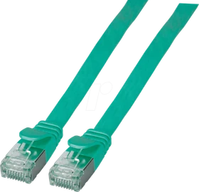 EFB Elektronik PVC Flach-Patchkabel, Cat6a, U/FTP, RJ-45/RJ-45, 3m, grün
