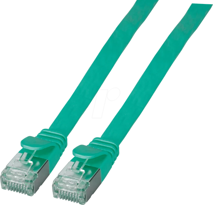 EFB Elektronik PVC Flach-Patchkabel, Cat6a, U/FTP, RJ-45/RJ-45, 3m, grün