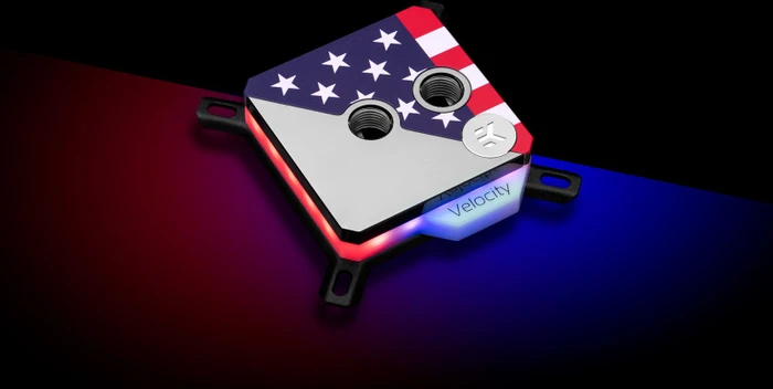 EK Water Blocks Quantum Line EK-Quantum Velocity Honor D-RGB AMD, Black Nickel, Stars & Stripes