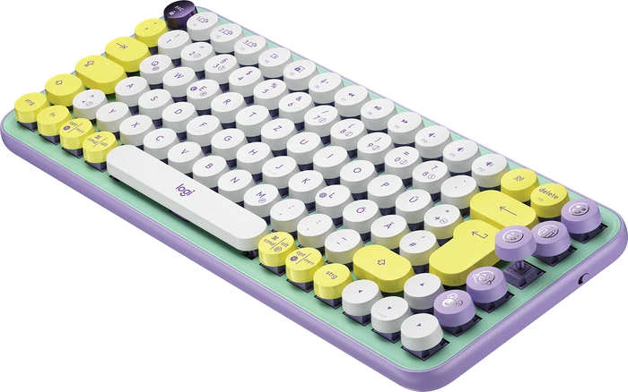 Logitech POP Keys Wireless Mechanical Keyboard, Logi Bolt, Daydream, TTC BROWN, USB/Bluetooth, DE