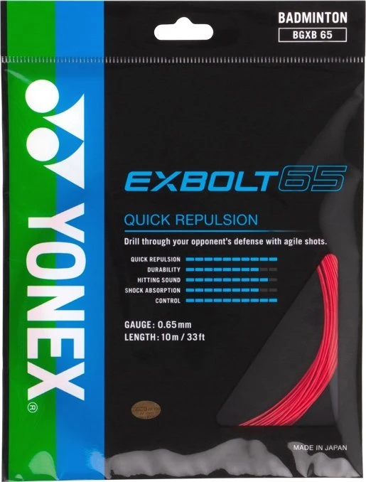 Yonex Exbolt 65 Badmintonsaite rot 10m