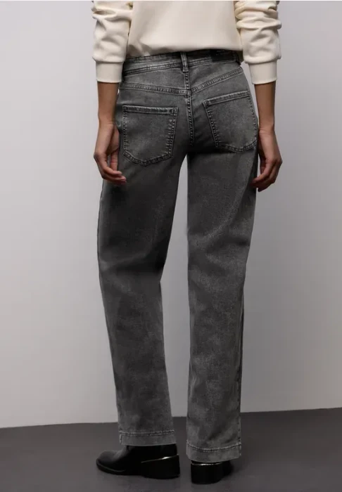 Street One Wide Leg Jeans mid grey washed (Damen)
