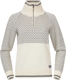 Bergans Alvdal Wool Half Zip Strickpullover vanilla white/solid dark grey (Damen)