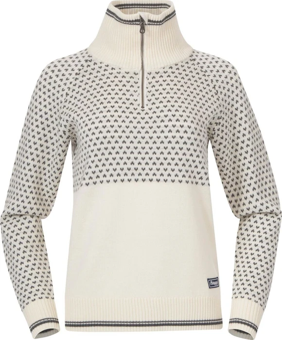 Bergans Alvdal Wool Half Zip Strickpullover vanilla white/solid dark grey (Damen)