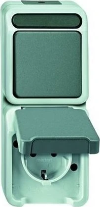 Merten Aquastar SCHUKO-Steckdose, lichtgrau (MEG3495-8029)