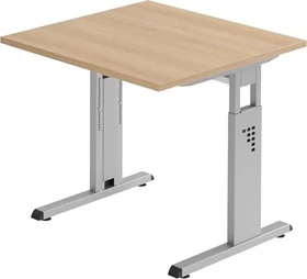 Hammerbacher Ergonomic O-Serie OS08/E Schreibtisch 80x80cm Eiche/silber