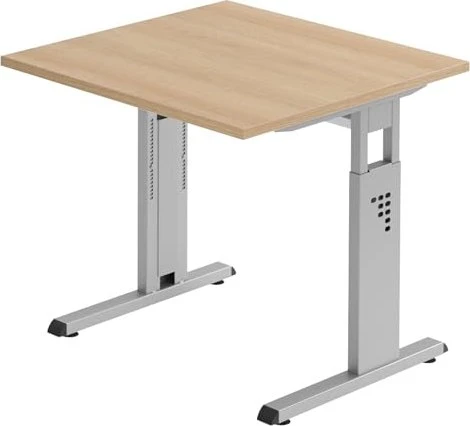 Hammerbacher Ergonomic O-Serie OS08/E Schreibtisch 80x80cm Eiche/silber