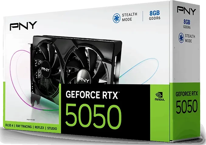 PNY GeForce RTX 5050 Dual Fan, 8GB GDDR6, HDMI, 3x DP