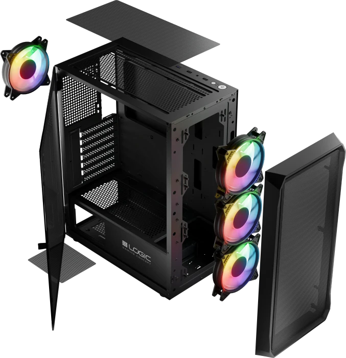 Logic Concept Portos ARGB Midi Black, Glasfenster