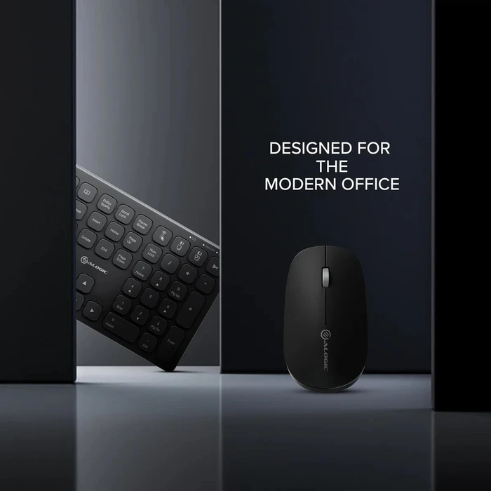 Alogic Echelon USB-C Rechargeable Wireless Mouse and Keyboard for Windows, schwarz, USB/Bluetooth, UK