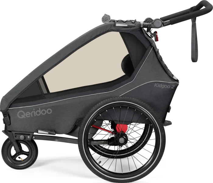 Qeridoo Kidgoo 2 Fahrradanhänger steel grey (Modell 2023)