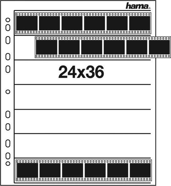 Hama 7x6 Streifen 24x36mm PP Negativ-Hüllen, 100 Stück
