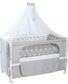 roba Room Bed Little Stars Beistellbett grau