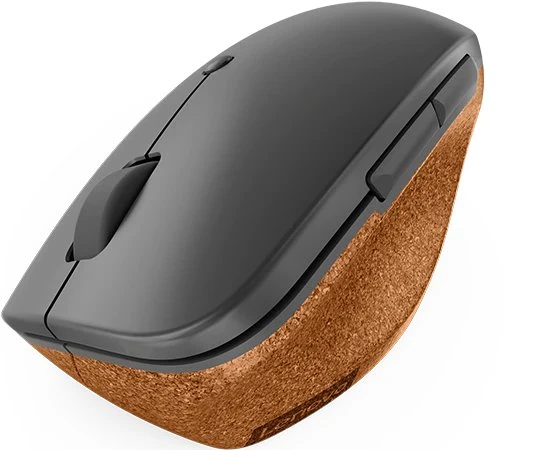 Lenovo Go Wireless Vertical Mouse Storm Grey mit Naturkork, USB