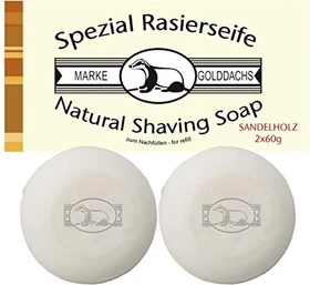 Golddachs Rasierseife Sandelholz, 120g (2x 60g)