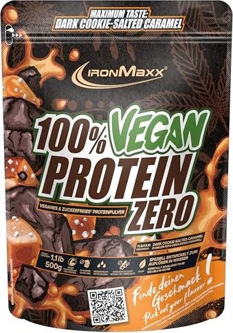 IronMaxx 100% Vegan Zero Protein Dark Cookies Salted Caramel 500g