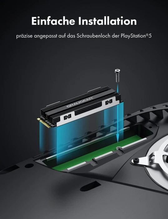 Graugear G-PS5HS02-Cov, Kühler für PS5 Speichererweiterung, mit Abdeckung