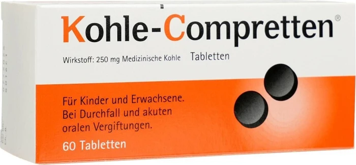 Kohle-Compretten Tabletten, 60 Stück
