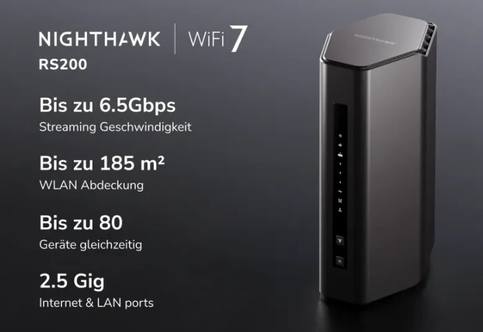 Netgear Nighthawk RS200, Wi-Fi 7, BE6500