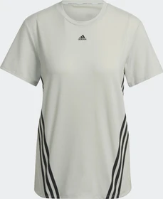 adidas Trainicons 3-Streifen Funktionsshirt kurzarm linen green/black (Damen)