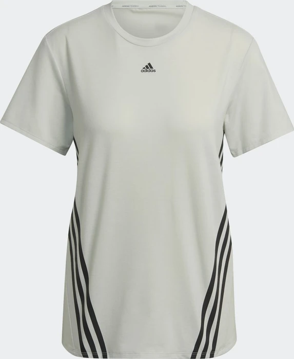 adidas Trainicons 3-Streifen Funktionsshirt kurzarm linen green/black (Damen)