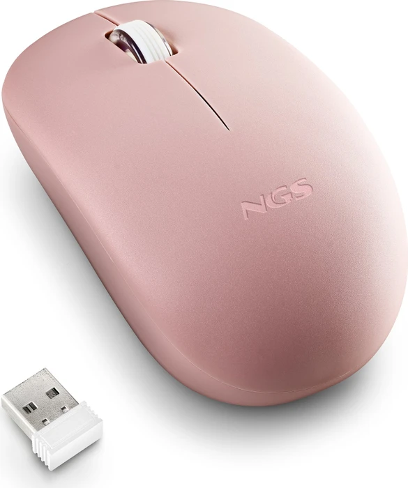 NGS Fog Pro Silent Wireless Mouse rosa, USB