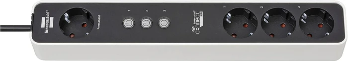 Brennenstuhl Connect Ecolor WLAN Steckdosenleiste 4-fach mit Zeitschaltuhr, 3680W, 1.5m, Smart-Steckdose