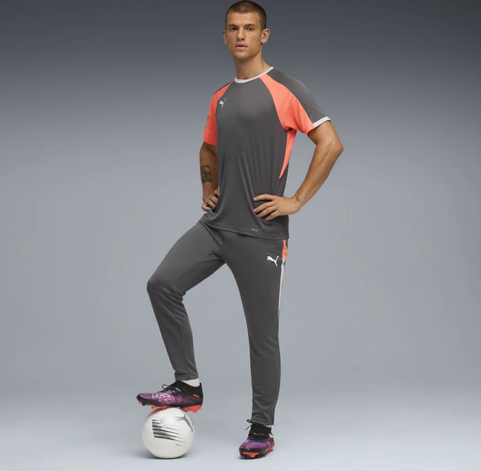 Puma individualLIGA Trainingshose lang shadow gray/puma white/glowing red (Herren)