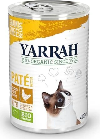 Yarrah Organic Cat Food Pâté with Chicken, 4.80kg (12x 400g)