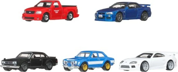 Mattel Hot Wheels Premium Fast & Furious Brian O'Conner 5 Pack