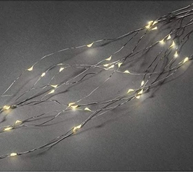 Konstsmide Tropfenlametta Lichterkette silber LED 200x bernstein