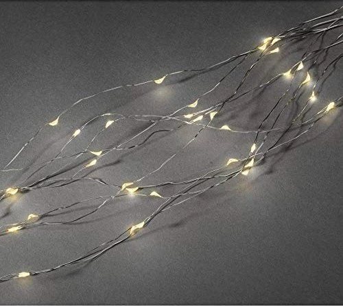 Konstsmide Tropfenlametta Lichterkette silber LED 200x bernstein