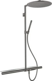 Hansgrohe Axor ShowerSolutions Showerpipe Duschsystem mit Thermostat 800 und Kopfbrause 350 1jet brushed black chrome