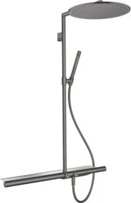 Hansgrohe Axor ShowerSolutions Showerpipe Duschsystem mit Thermostat 800 und Kopfbrause 350 1jet brushed black chrome